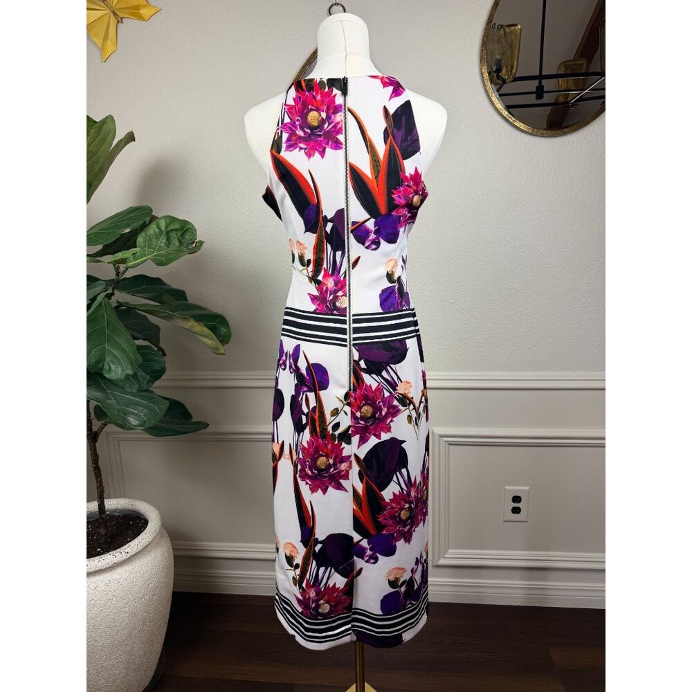 Power Femme Sultry Quiet Luxury Floral Bodycon Midi | Vince Camuto | Size 8 - Picture 8 of 12